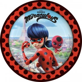 Amscan Miraculous Ladybug Χάρτινα Πιάτα 23cm 8τμχ
