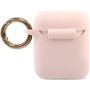Guess Silicone Case Θήκη Σιλικόνης με Γάντζο Light Pink για Apple AirPods