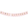 Διακοσμητικό Μπάνερ Ροζ "Happy Birthday"