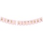 Διακοσμητικό Μπάνερ Ροζ "Happy Birthday"