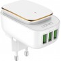 Ldnio Φορτιστής Χωρίς Καλώδιο με 3 Θύρες USB-A 17W Λευκός (A3305 Night-Light Charger)