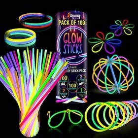 Glow Sticks for Party 20cm 10 Colors Premium Bracelets, Necklaces (Set of 100)
