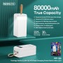 Remax RPP-266 Power Bank 80000mAh 22.5W με 4 Θύρες USB-A και Θύρα USB-C Power Delivery / Quick Charge 3.0 Λευκό