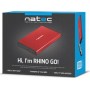Natec Rhino Go Θήκη για Σκληρό Δίσκο 2.5" SATA III με σύνδεση USB3.0 σε Κόκκινο χρώμαΚωδικός: NKZ-1279 