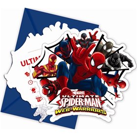Procos Προσκλήσεις Party Ultimate Spiderman 6 τμχ 085157 Procos Προσκλήσεις Party Ultimate Spiderman 6 τμχ 085157