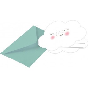 Amscan Προσκλήσεις με Φακέλους Rainbow &amp Cloud 8 Τμχ. 9904309