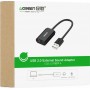 Ugreen US205 Εξωτερική USB Κάρτα Ήχου 2.0 Μαύρο