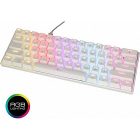 Lamtech Pluto Gaming Μηχανικό Πληκτρολόγιο 60% με Outemu Blue διακόπτες και RGB φωτισμό (Αγγλικό US) Λευκό