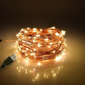 100 Χριστουγεννιάτικα Λαμπάκια LED Θερμό Λευκό 1μ USB σε Σειρά με Χάλκινο Καλώδιο GloboStarΚωδικός: 79722  100 Χριστουγεννιάτικα Λαμπάκια LED Θερμό Λευκό 1μ USB σε Σειρά με Χάλκινο Καλώδιο GloboStarΚωδικός: 79722