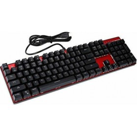 Motospeed Inflictor CK104 Gaming Μηχανικό Πληκτρολόγιο με Outemu Blue διακόπτες και RGB φωτισμό (Ελληνικό) Κόκκινο