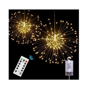 Χριστουγεννιάτικα Λαμπάκια Πυροτέχνημα Θερμό Λευκό Τηλεχειριζόμενο 50x50cm 210214 vidaXL
