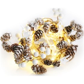 Christmas Garland String Lights 20 Led Μπαταρίας Κουκουνάρι XK20WW2A Aca