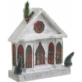 Σπιτάκι Led Ξύλινο 28x11x32cm 2-70-002-0061 Inart