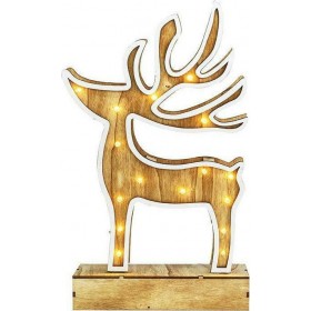 Ξύλινος Τάρανδος 16 Leds XDEERWW333A Aca