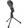 Nedis Wired Microphone Dual Condenser With Tripod USB Black με Σύνδεση USB