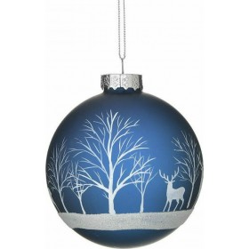 Inart Χριστουγεννιάτικη Μπάλα Μπλε 10cm 6τμχ