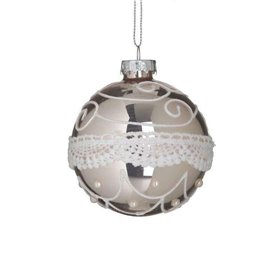 Inart Χριστουγεννιάτικη Μπάλα Γυάλινη Ασημί 8cm 6τμχ