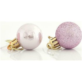 Eurolamp Χριστουγεννιάτικη Μπάλα Πλαστική Ροζ 3cm 27τμχ