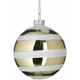Inart Χριστουγεννιάτικη Μπάλα Γυάλινη Χρυσή 8cm 6τμχ