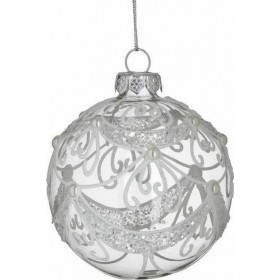 Inart Χριστουγεννιάτικη Μπάλα Γυάλινη Διάφανη 8cm 6τμχ