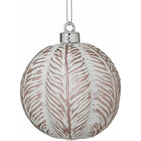 Inart Χριστουγεννιάτικη Μπάλα Πλαστική Λευκή 10cm 4τμχ