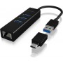 RaidSonic Icy Box IB-HUB1419-LAN USB 3.0 Hub 4 Θυρών με σύνδεση USB-A / USB-C / EthernetΚωδικός: 146-0255 