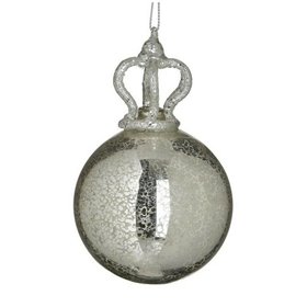 Inart Χριστουγεννιάτικη Μπάλα Γυάλινη Ασημί 8cm 4τμχ