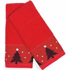 Nef-Nef Χριστουγεννιάτικες Πετσέτες Υφασμάτινες Κόκκινες 50x30cm 2τμχ