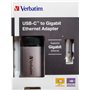 Verbatim Usb-C Gigabit Adapter USB-C Αντάπτορας Δικτύου για Ενσύρματη σύνδεση Ethernet
