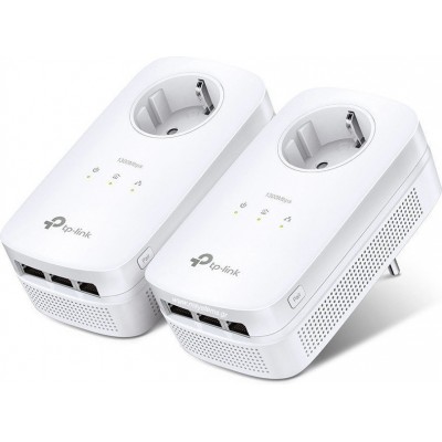 TP-LINK TL-PA8030P KIT v1 Powerline Διπλό για Ενσύρματη Σύνδεση με Passthrough Πρίζα και 3 Θύρες Gigabit Ethernet