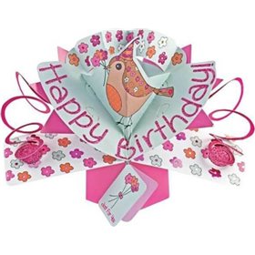 Ευχετήρια Κάρτα Γενεθλίων 3D Pop-Up Birthday Bird Ευχετήρια Κάρτα Γενεθλίων 3D Pop-Up Birthday Bird