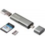 PNY Card Reader Type-C για SD/microSD ΑσημίΚωδικός: R-TC-UA-3N1E01-RB 