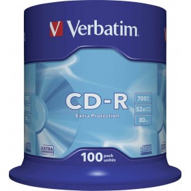 Verbatim Εγγράψιμα CD-R 700MB 100τμχΚωδικός: 43411  Verbatim Εγγράψιμα CD-R 700MB 100τμχΚωδικός: 43411