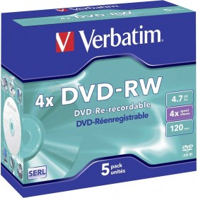 Verbatim Επανεγγράψιμα DVD-RW 4.7GB 5τμχΚωδικός: 43285  Verbatim Επανεγγράψιμα DVD-RW 4.7GB 5τμχΚωδικός: 43285