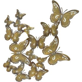 Inart Διακοσμητική Πεταλούδα Τοίχου από Μέταλλο 65x2x72cm Inart Διακοσμητική Πεταλούδα Τοίχου από Μέταλλο 65x2x72cm