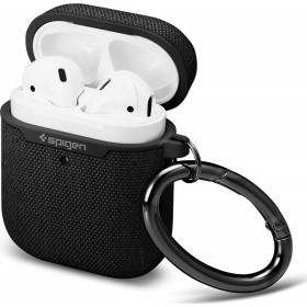 Spigen Urban Fit Θήκη Σιλικόνης με Γάντζο σε Μαύρο χρώμα για Apple AirPods Spigen Urban Fit Θήκη Σιλικόνης με Γάντζο σε Μαύρο χρώμα για Apple AirPods