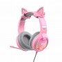 Havit Over Ear Gaming Headset με σύνδεση 2x3.5mm / USB Ροζ