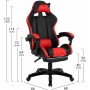 HomeMarkt HM1132.04 Καρέκλα Gaming Δερματίνης με Υποπόδιο Κόκκινη