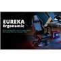 Eureka Ergonomic GC01 Καρέκλα Gaming Δερματίνης με Ρυθμιζόμενα Μπράτσα Μαύρη