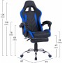 HomeMarkt HM1156.08 Καρέκλα Gaming Δερματίνης με Υποπόδιο Μπλε