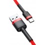 Baseus Cafule Braided USB 2.0 Cable USB-C male - USB-A male Κόκκινο 3m (CATKLF-U09)