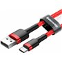 Baseus Cafule Braided USB 2.0 Cable USB-C male - USB-A male Κόκκινο 3m (CATKLF-U09)