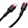 Baseus Cafule Braided USB 2.0 Cable USB-C male - Lightning Κόκκινο 1m (CATLKLF-91)