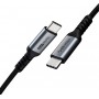 Cabletime C160 PD100W Braided USB 3.2 Cable USB-C male - USB-C male Γκρι 1m