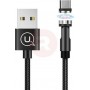 Usams Braided / Magnetic USB 2.0 to micro USB Cable Μαύρο 1m (US-SJ474)
