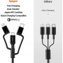 Spigen C10i3 Braided USB to Lightning / Type-C / micro USB Cable Μαύρο 1.5m (000CB22774)