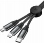 Baseus Braided USB to Lightning / Type-C / micro USB Cable Μαύρο 1m (CAMLT-FX01)