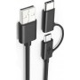 Powertech Regular USB to Type-C / micro USB Cable Μαύρο 1.5m (CAB-U107)