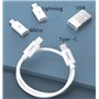 Remax Regular Τype C to USB-A/Lightning / Type-C / micro USB Cable Λευκό 0.29m (RC-190 FY)