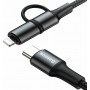 Baseus Braided USB Type C to Lightning / Type-C Cable Μαύρο 1m (CATLYW-01)